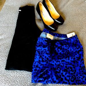 NWT Wren Leopard Print Soft Shorts, Royal, XS
